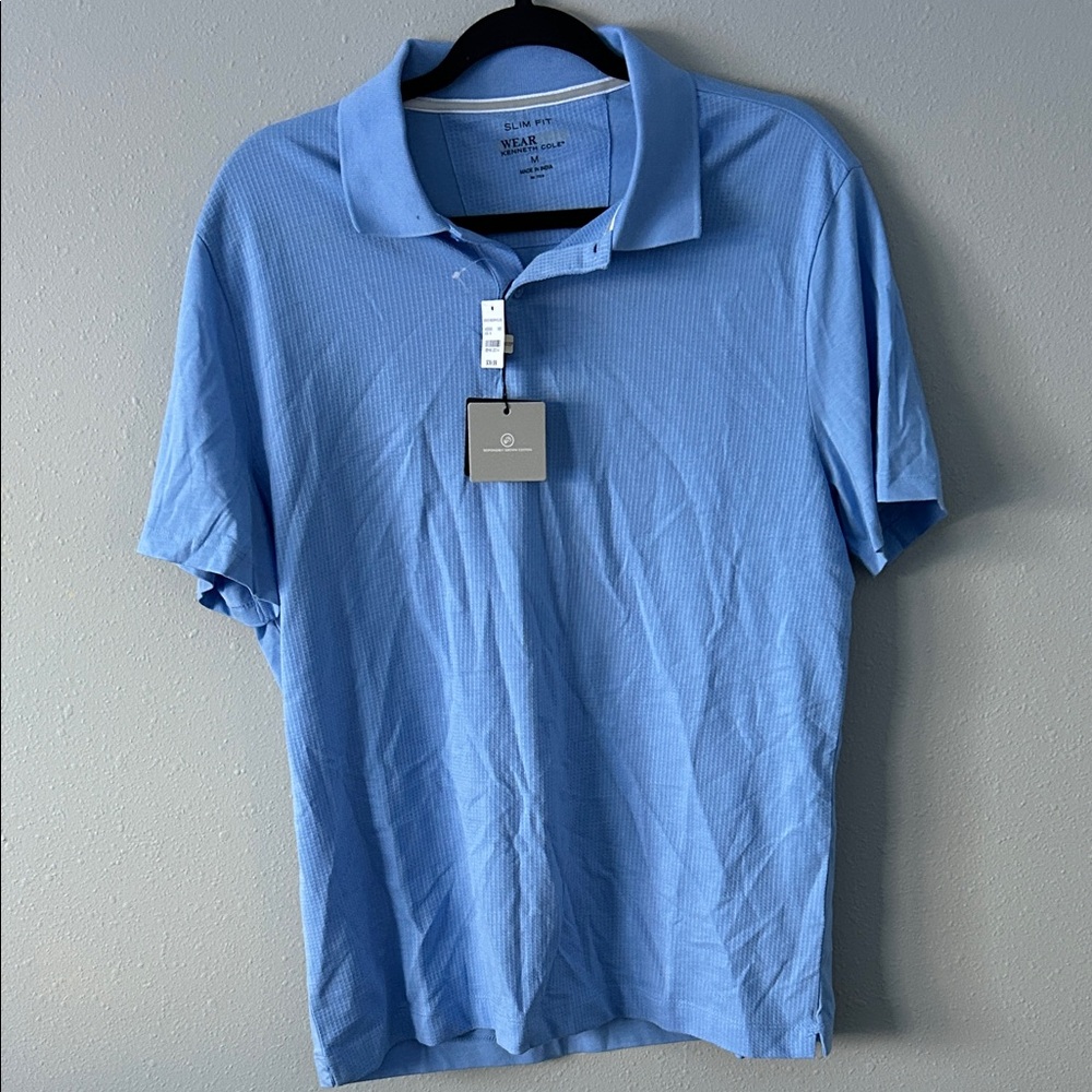 Kenneth Cole Awearness Slim Fit Sky Blue Polo Shirt